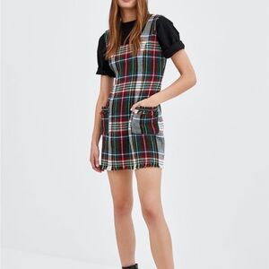 Plaid Pinafore Dress